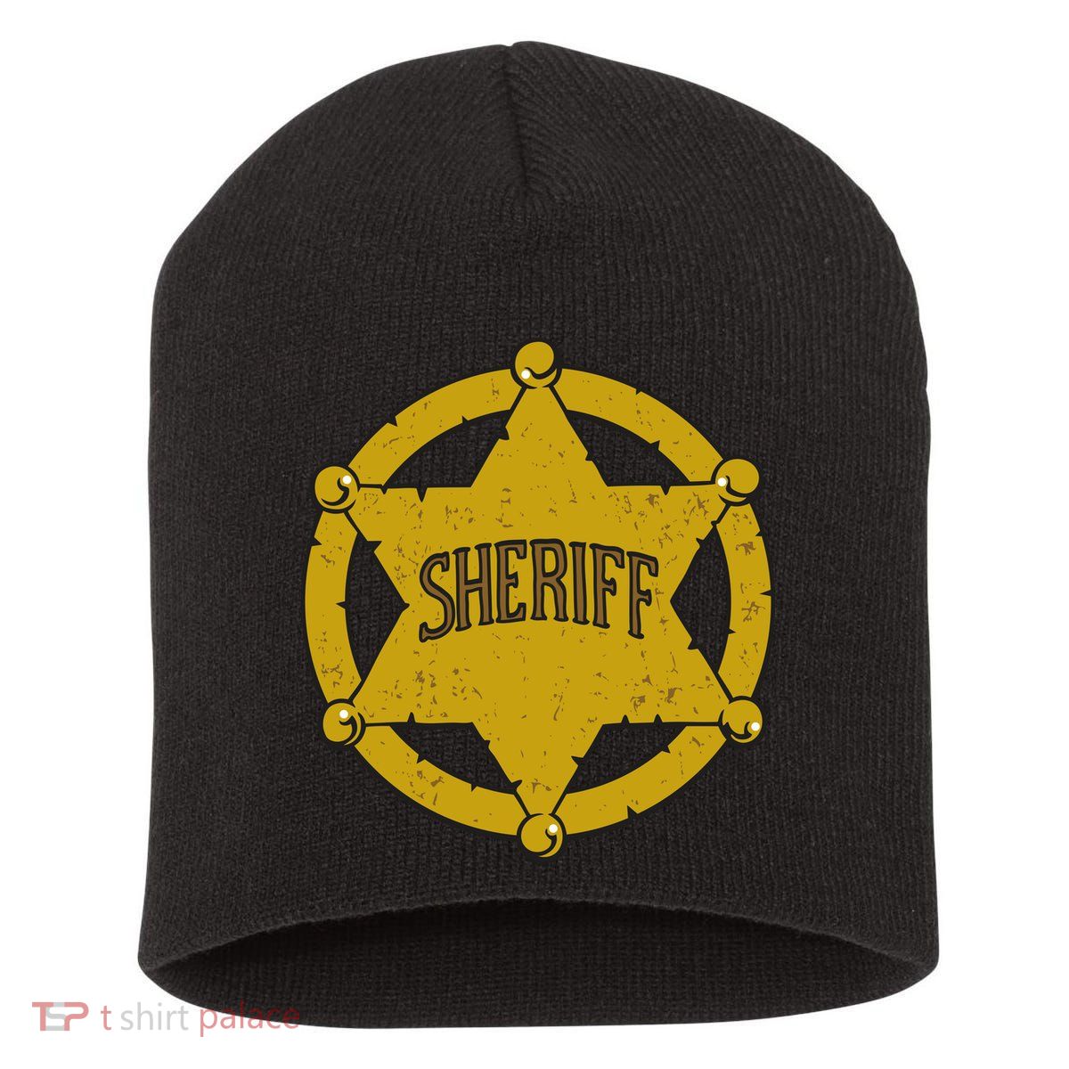 Sheriff Badge Short Acrylic Beanie