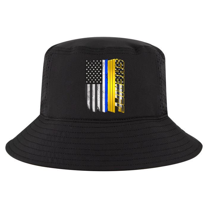 Sheriff Blue Thin Line Police Flag Cool Comfort Performance Bucket Hat