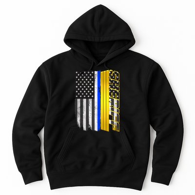 Sheriff Blue Thin Line Police Flag Hoodie