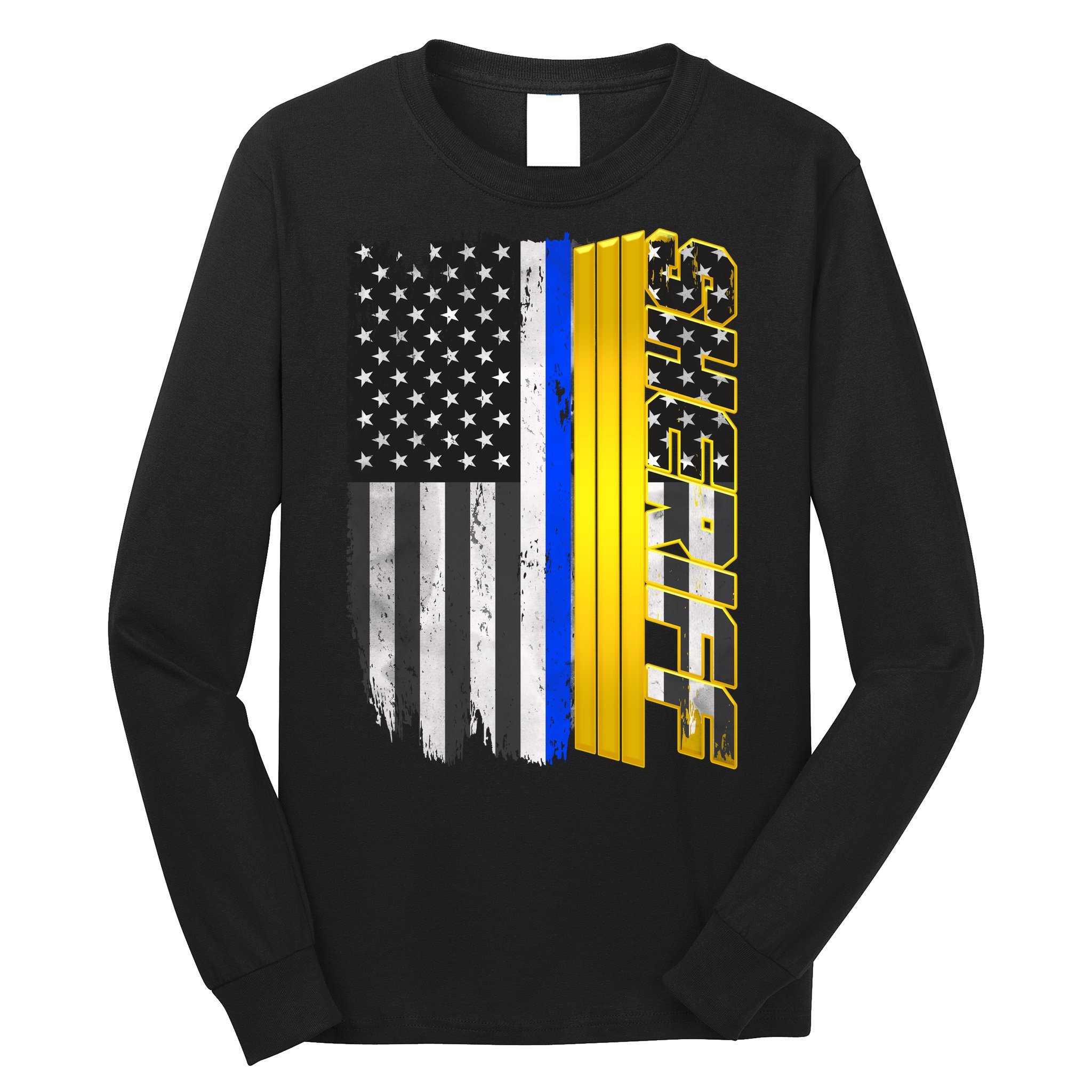Sheriff Blue Thin Line Police Flag Long Sleeve Shirt