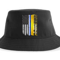Sheriff Blue Thin Line Police Flag Sustainable Bucket Hat