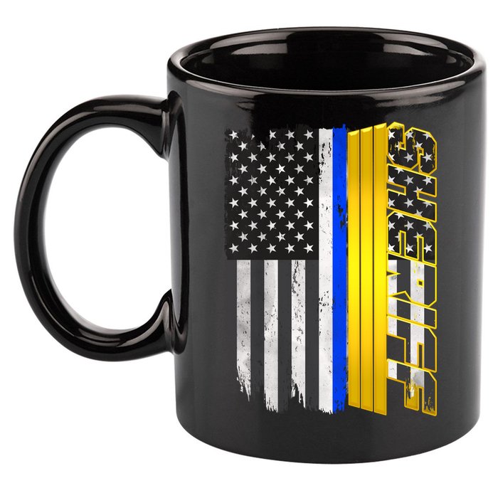 Sheriff Blue Thin Line Police Flag 11oz C Handle Ceramic Mug