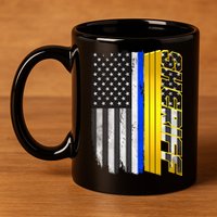 Sheriff Blue Thin Line Police Flag 11oz C Handle Ceramic Mug