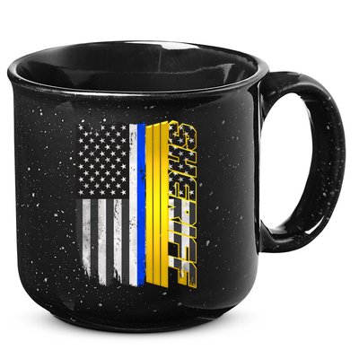 Sheriff Blue Thin Line Police Flag 15oz Campfire Ceramic Mug