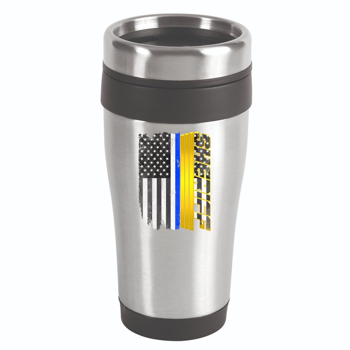 Sheriff Blue Thin Line Police Flag 16oz Travel Tumbler
