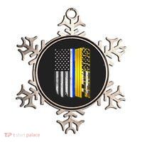Sheriff Blue Thin Line Police Flag Metallic Star Ornament