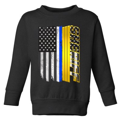 Sheriff Blue Thin Line Police Flag Toddler Sweatshirt