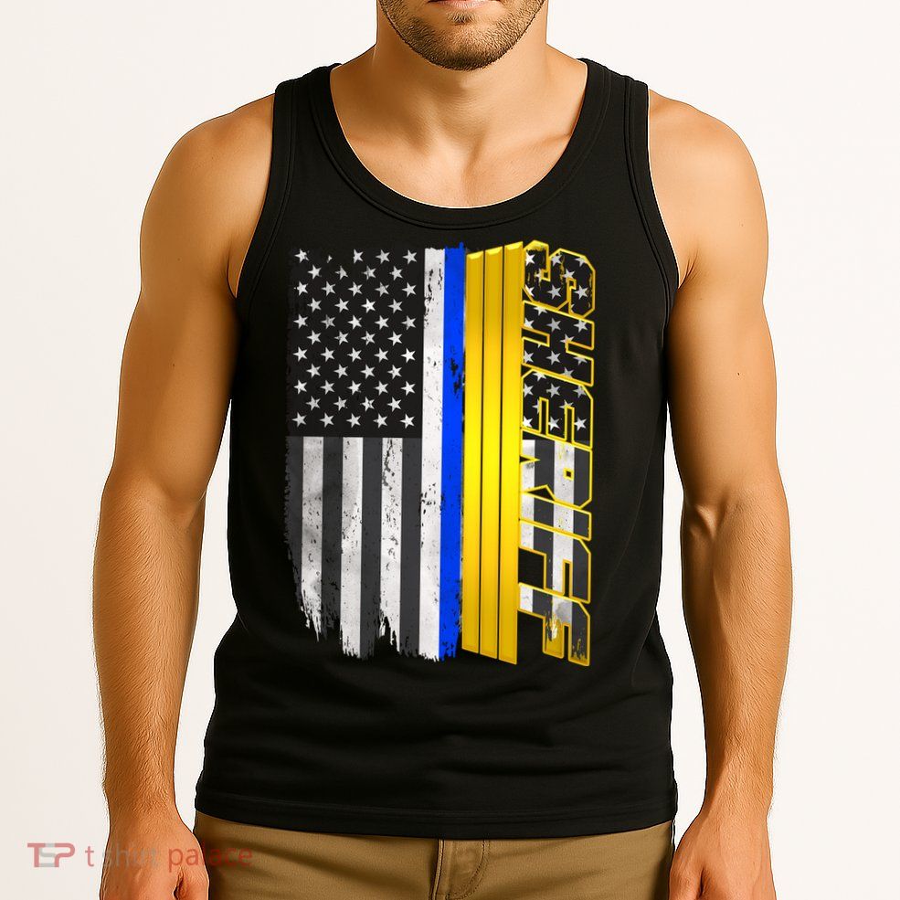 Sheriff Blue Thin Line Police Flag Tank Top