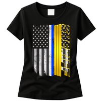 Sheriff Blue Thin Line Police Flag Womens T-Shirt