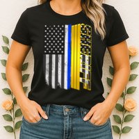 Sheriff Blue Thin Line Police Flag Womens T-Shirt
