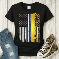 Sheriff Blue Thin Line Police Flag Womens T-Shirt