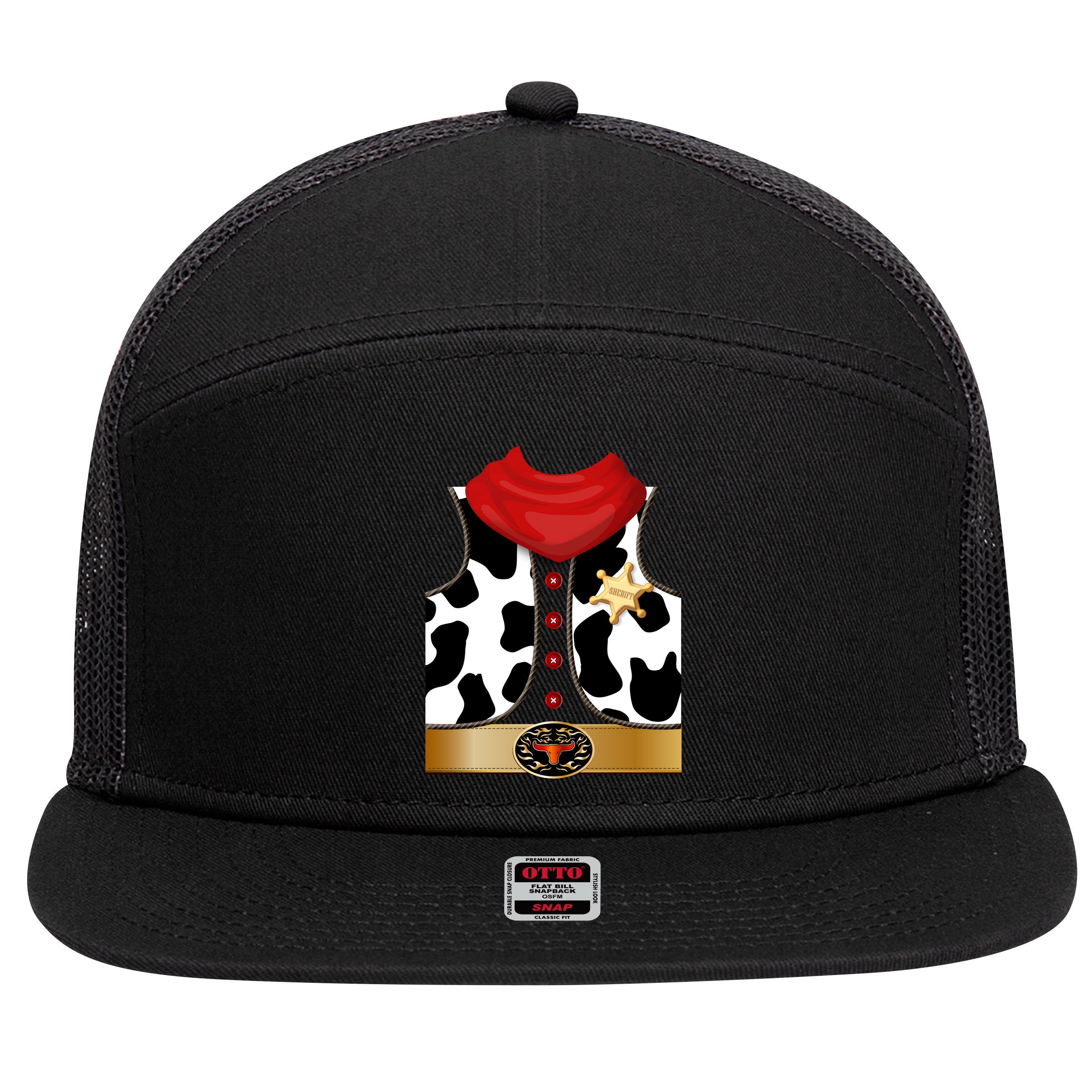 Sheriff Cowboy Costume 7 Panel Mesh Trucker Snapback Hat
