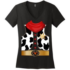 Sheriff Cowboy Costume Women's V-Neck T-Shirt