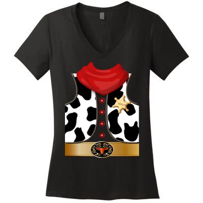Sheriff Cowboy Costume Women's V-Neck T-Shirt