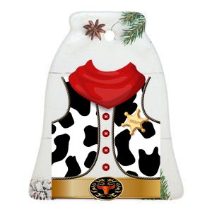 Sheriff Cowboy Costume Ceramic Bell Ornament