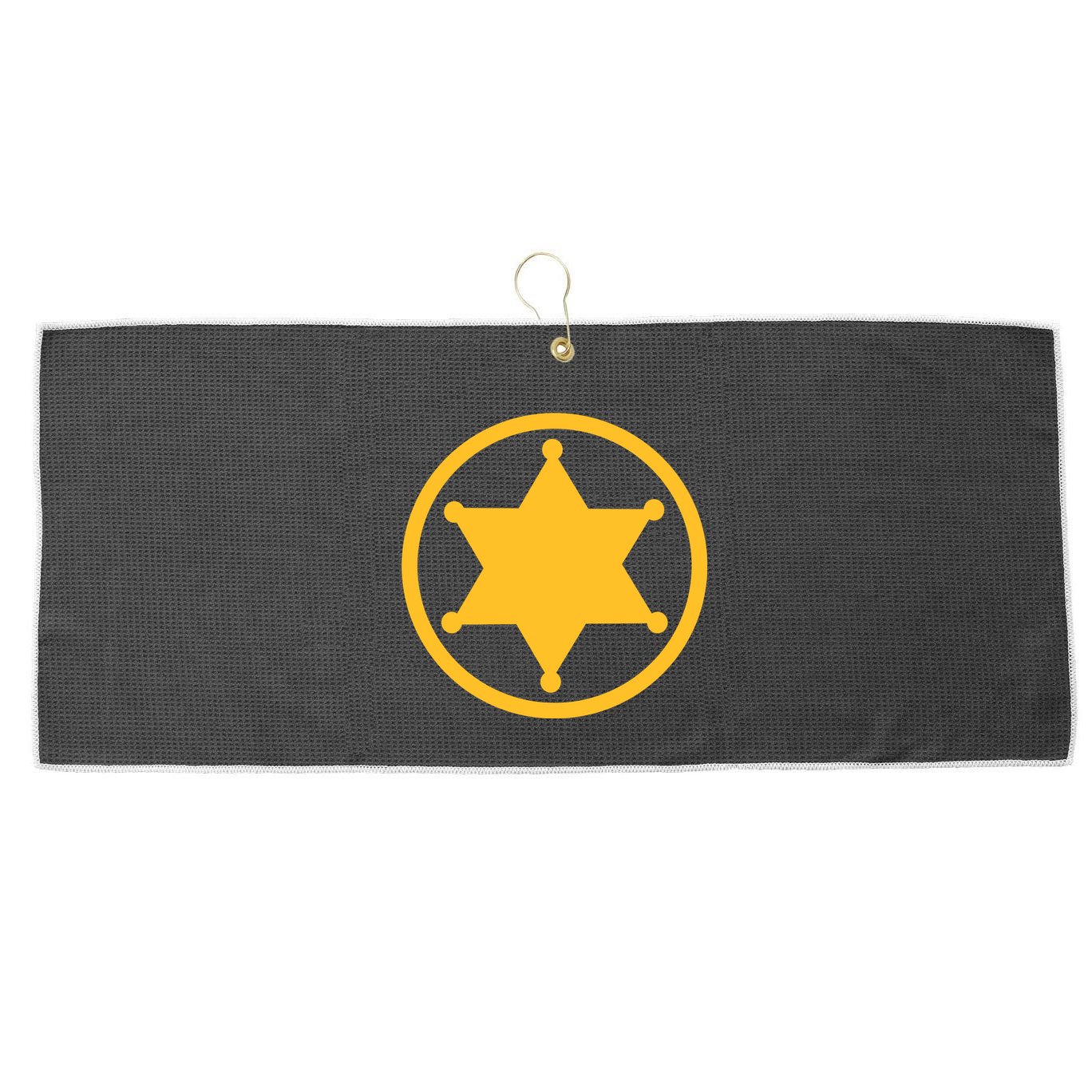 Sheriff Star Large Microfiber Waffle Golf Towel