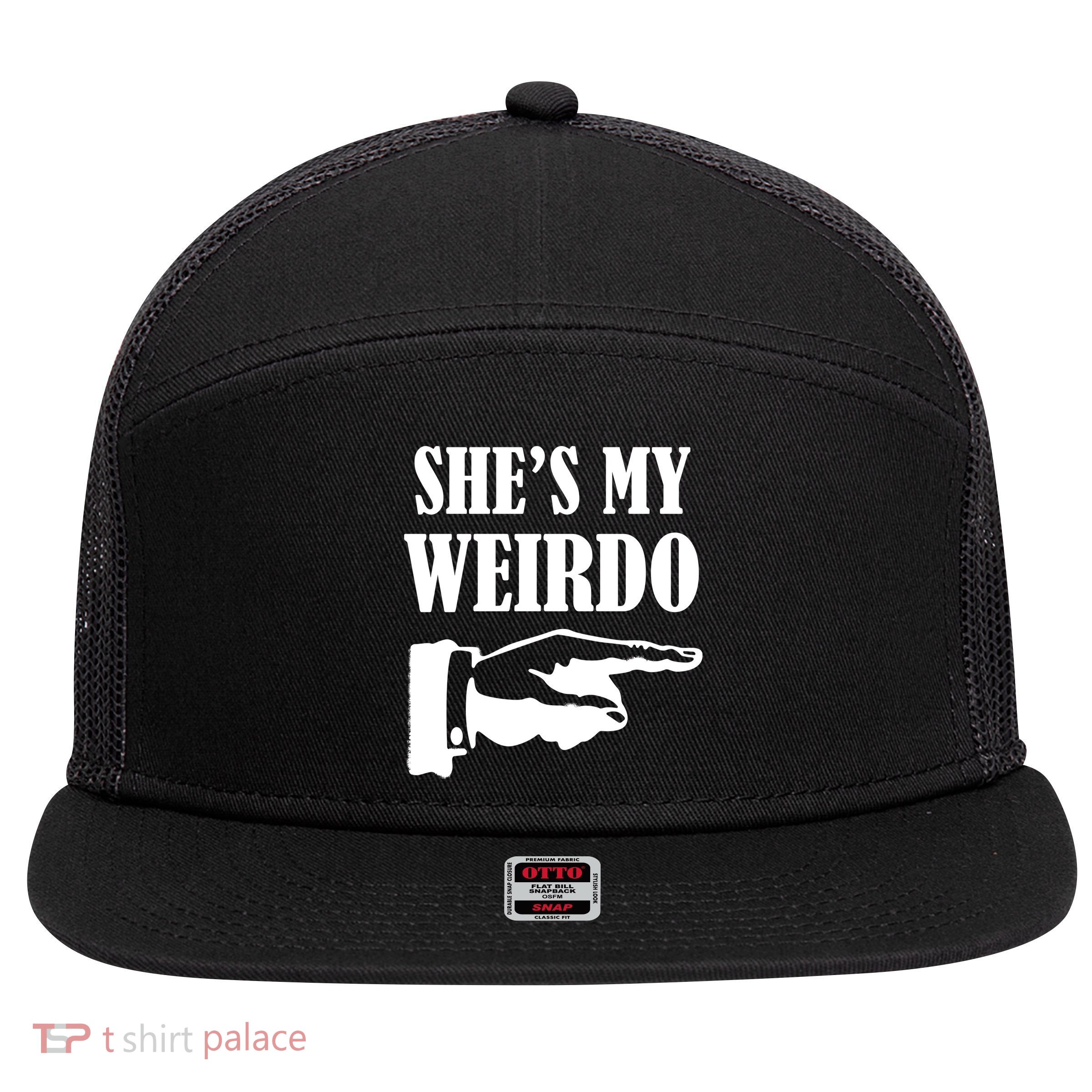 She's  My Weirdo 7 Panel Mesh Trucker Snapback Hat