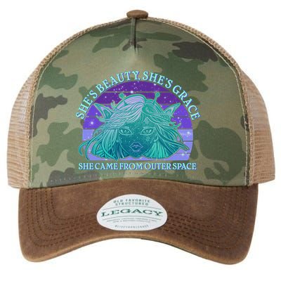 She's Beauty She's Grace She Came From Outer Space Legacy Tie Dye Trucker Hat