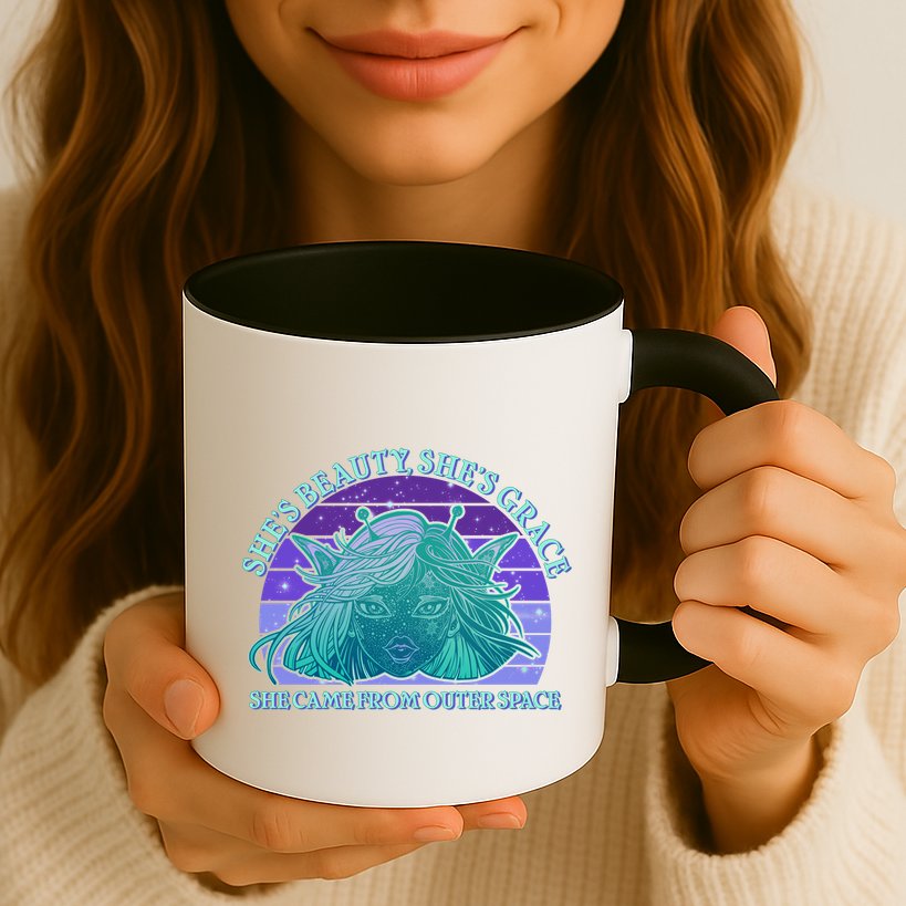 She's Beauty She's Grace She Came From Outer Space Mug