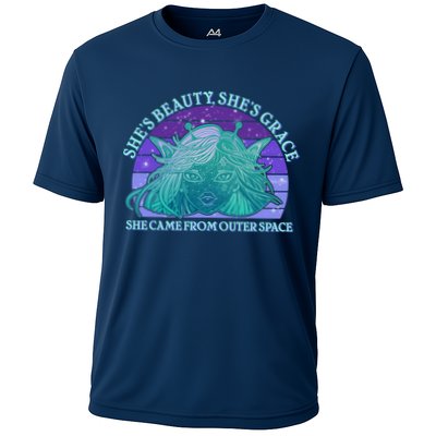 She's Beauty She's Grace She Came From Outer Space Performance Shirt