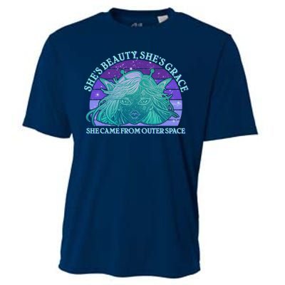 She's Beauty She's Grace She Came From Outer Space Cooling Performance Crew T-Shirt