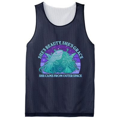 She's Beauty She's Grace She Came From Outer Space Mesh Reversible Basketball Jersey Tank