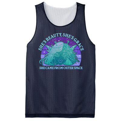 She's Beauty She's Grace She Came From Outer Space Mesh Reversible Basketball Jersey Tank