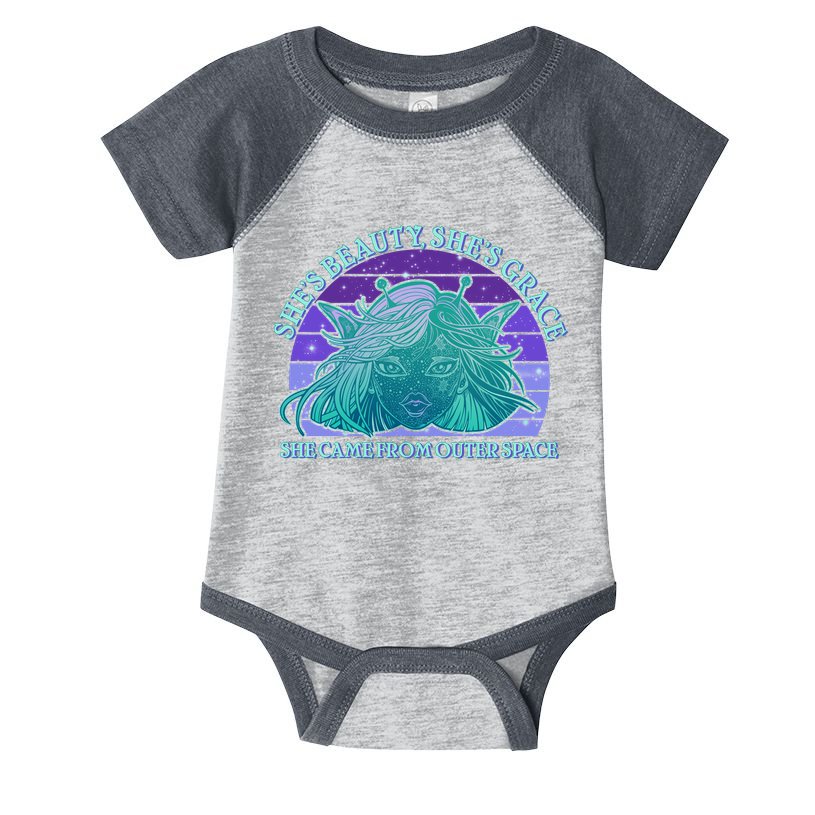 She's Beauty She's Grace She Came From Outer Space Infant Baby Jersey Bodysuit