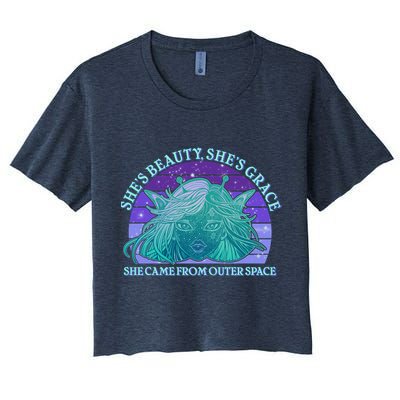 She's Beauty She's Grace She Came From Outer Space Crop Top