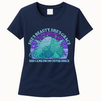 She's Beauty She's Grace She Came From Outer Space Womens T-Shirt