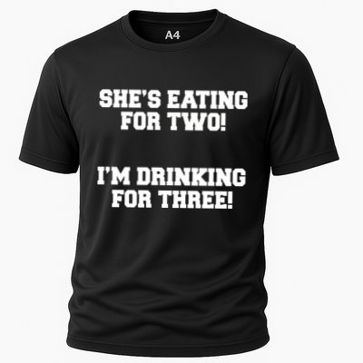 She's Eating For Two I'm Drinking For Three Performance Shirt