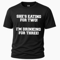 She's Eating For Two I'm Drinking For Three Performance Shirt