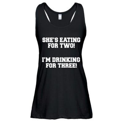 She's Eating For Two I'm Drinking For Three Ladies Essential Flowy Tank