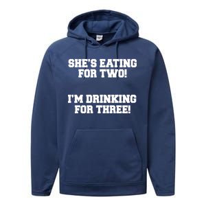 She's Eating For Two I'm Drinking For Three Performance Fleece Hoodie