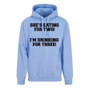 She's Eating For Two I'm Drinking For Three Unisex Surf Hoodie