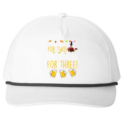 She's Eating for Two I'm Drinking for Three Thanksgiving  Snapback Five-Panel Rope Hat