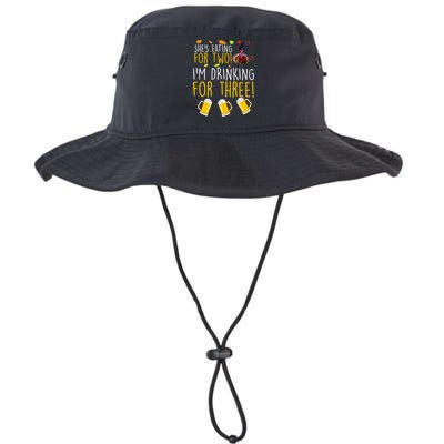 She's Eating for Two I'm Drinking for Three Thanksgiving  Bucket Hat