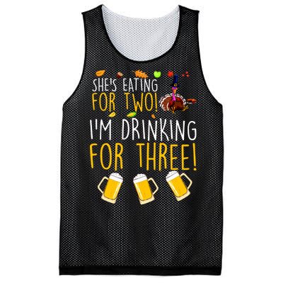 She's Eating for Two I'm Drinking for Three Thanksgiving  Mesh Reversible Basketball Jersey Tank