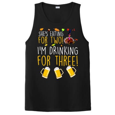 She's Eating for Two I'm Drinking for Three Thanksgiving  PosiCharge Competitor Tank