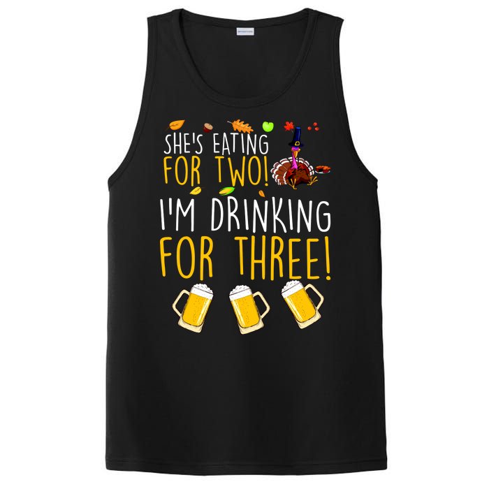 She's Eating for Two I'm Drinking for Three Thanksgiving  PosiCharge Competitor Tank