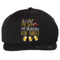 She's Eating for Two I'm Drinking for Three Thanksgiving  Wool Snapback Cap