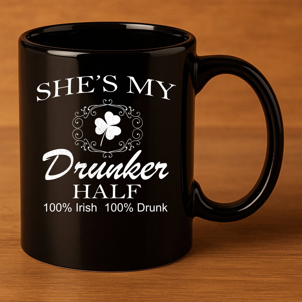 She's My Drunker Half Funny St. Patrick's Day 11oz C Handle Ceramic Mug