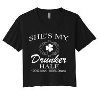 She's My Drunker Half Funny St. Patrick's Day Women's Crop Top Tee