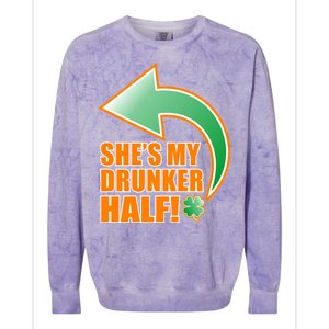 She's My Drunker Half Funny St. Patrick's Day Drinking Colorblast Crewneck Sweatshirt