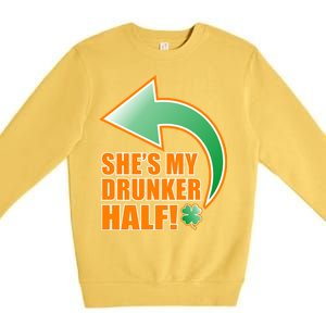 She's My Drunker Half Funny St. Patrick's Day Drinking Premium Crewneck Sweatshirt