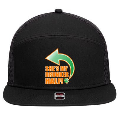 She's My Drunker Half Funny St. Patrick's Day Drinking 7 Panel Mesh Trucker Snapback Hat