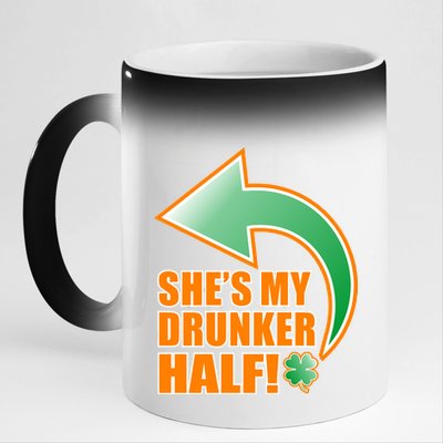 She's My Drunker Half Funny St. Patrick's Day Drinking 11oz Black Color Changing Mug