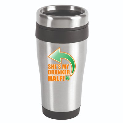 She's My Drunker Half Funny St. Patrick's Day Drinking 16oz Travel Tumbler