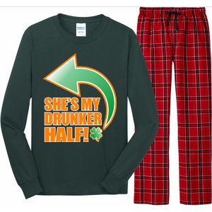 She's My Drunker Half Funny St. Patrick's Day Drinking Long Sleeve Pajama Set