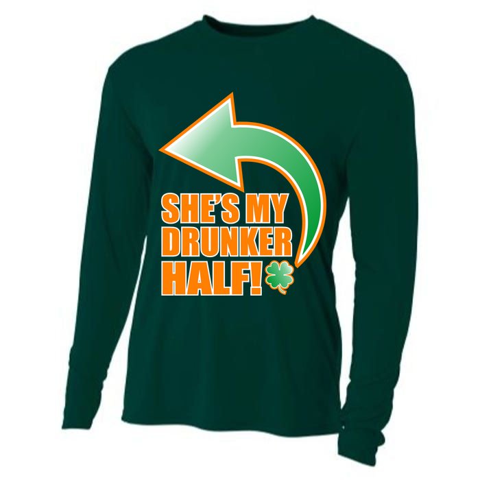 She's My Drunker Half Funny St. Patrick's Day Drinking Cooling Performance Long Sleeve Crew